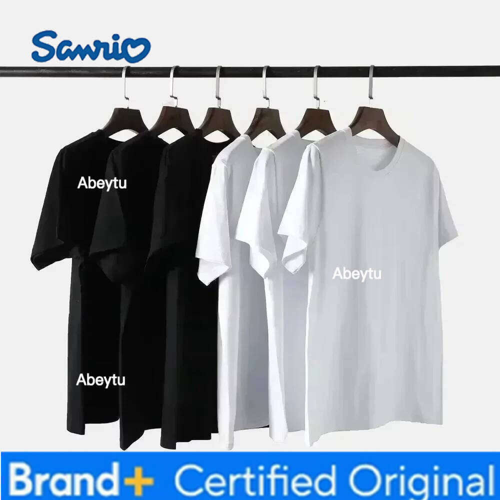 Sanrio 2025 new Printed Pink Cute Graffiti Kitty Cat Short Sleeved T-shirt for Men and Women Quick Drying Top H260120