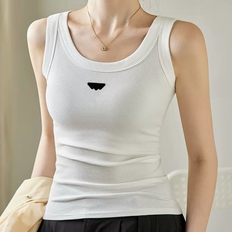 Designer Womens tank womens vest top Shirts Tank Top Fashion women's t-shirt Summer sexy Sleeveless Cami Elastic Sport Knitted Tank luxury cotton tees pullover