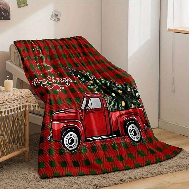 Vintage Christmas tree Pattern Flannel Soft Warm Afternoon Nap Suitable For Sofa Office Camping Travel Versatile Blanket W260120