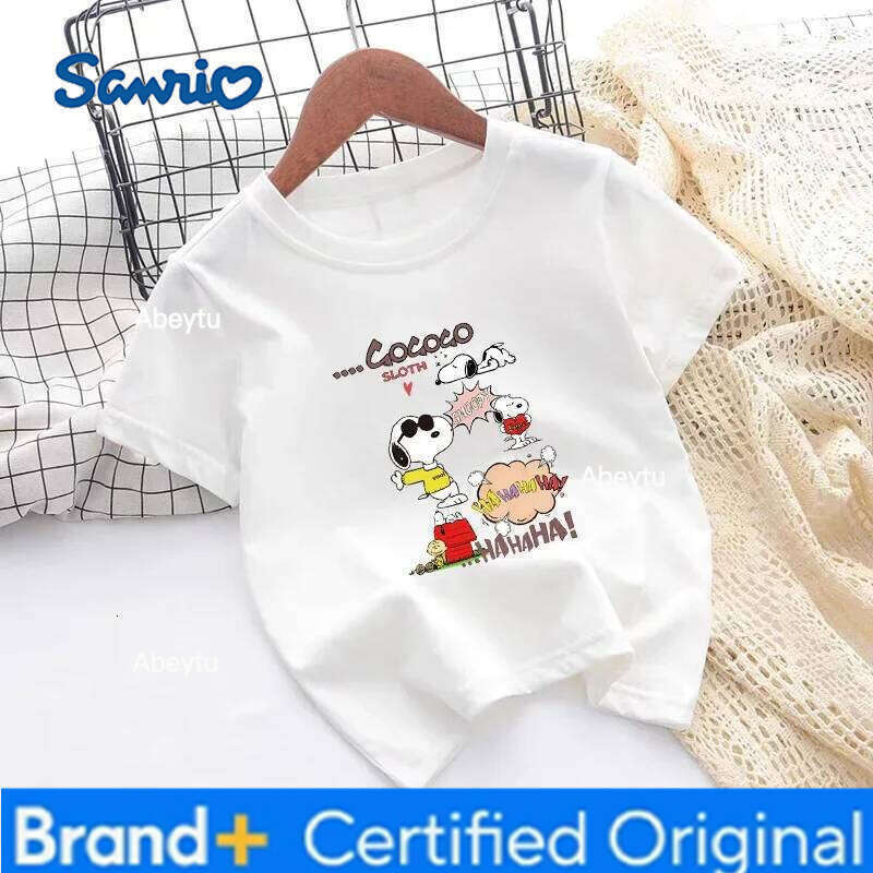 Sanrio Disney Short-sleeved Cotton 2025 New Summer Clothes Girls T-shirt Fashionable Pure White Top Children's Clothing H260120
