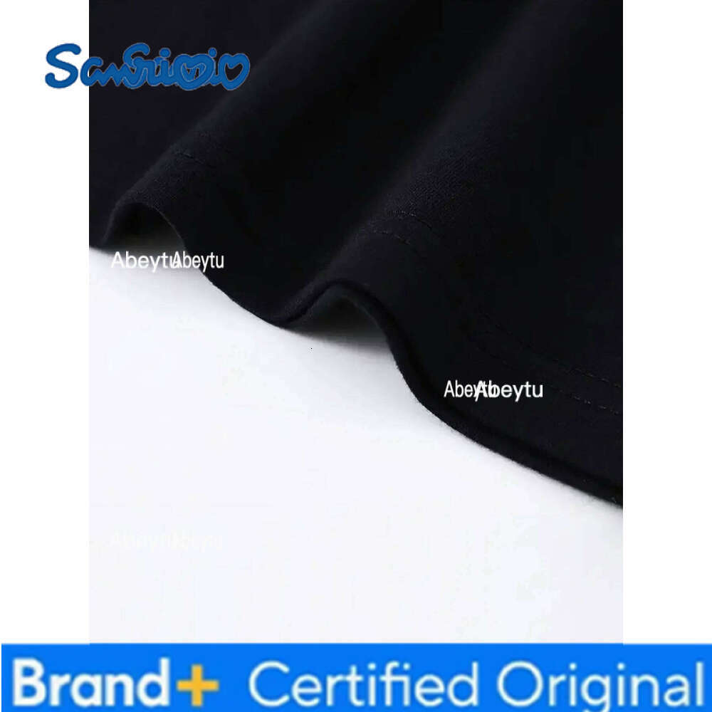 Sanrio Womens Kuromi Pattern T-Shirt Cotton Classic Short Sleeve Unisex Streetwear Oversized Loose Casual Stylish H260120