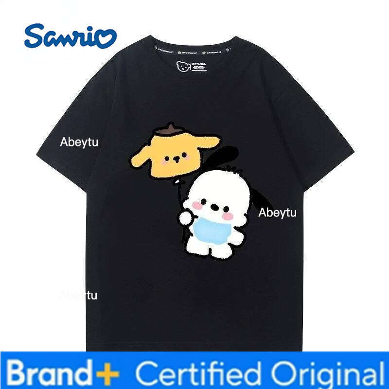 Sanrio Summer 100% Cotton Clothes Pochacco Printed T-shirts Cartoon Short Sleeve Top Outfits H260120