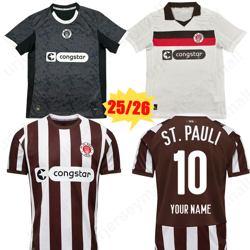 25 26 FC St. Pauli AFOLAYAN EGGESTEIN Soccer Jerseys GUILAVOGUI SALIAKAS WAGNER TREU SINANI SMITH SAAD CEESAY 2025 2026 St Pauli fans Man kit 214