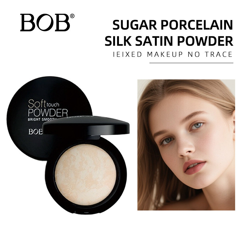 BOB Sugar Porcelain Silk Satin Powder Oil Control Concealer Long-lasting Setting Lightweight Skin-friendly Baked Craft Makeup