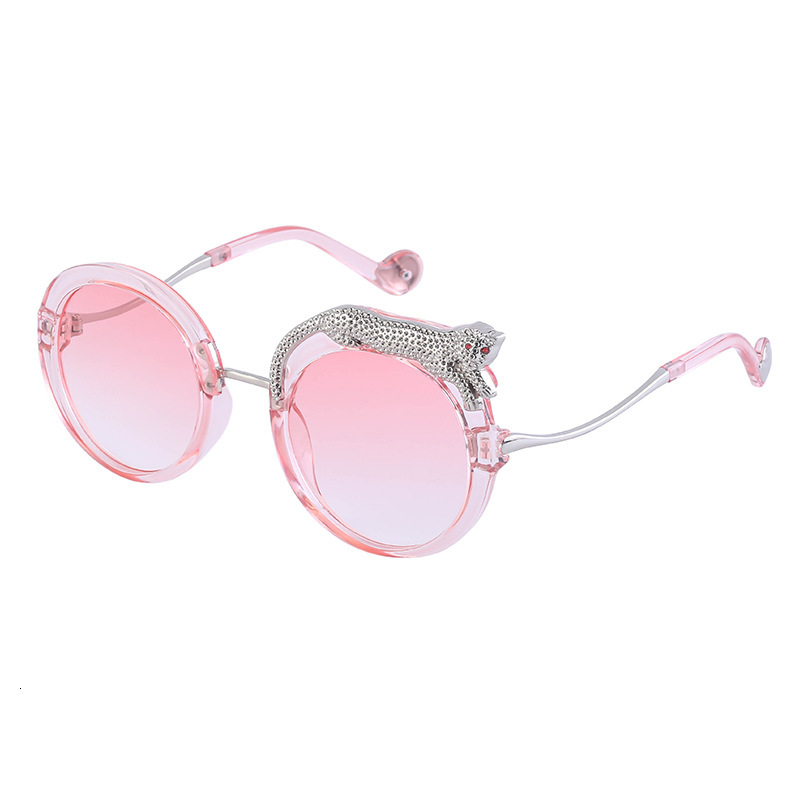 Luxury Brand Designer Sunglasses Steampunk Leopard Sunglae For Women, European And American Style, Unique Round Frame Sunglae, Cro-Border Outdoor Stre