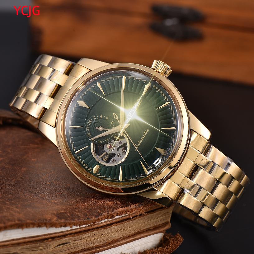 HOT TOP Design Mens women Seikity Watches automatic quartz Movement Male Clock Luxury Business Designer for Men Watch machinery luxe Wristwatches 380