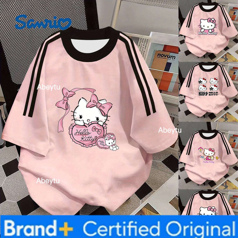 Sanrio 2025 New Hello Kitty 3D Print Women's Short Sleeve T shirt Summer Casual Loose Men's T-Shirt Oversized Shirt Y2k Clothes Tee Top H260