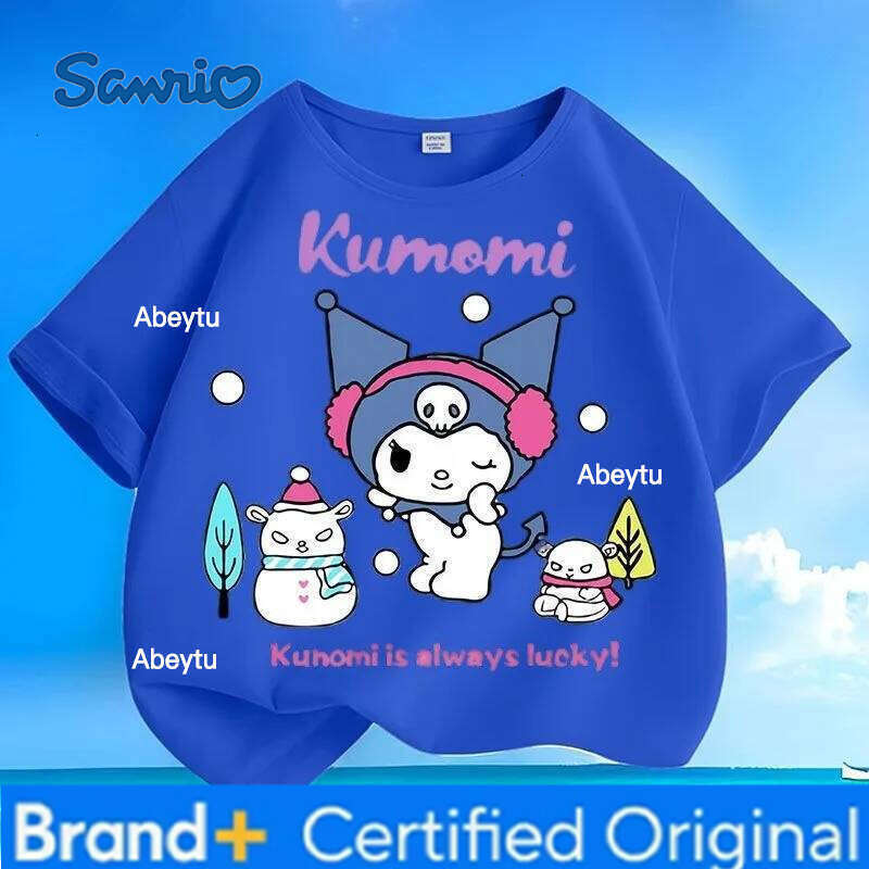 Sanrio Limited Time Low Price Kuromi Kids T-shirt Summer New Loose Round Neck Comfortable Versatile Casual Trendy Tops for Boys Girls H260120