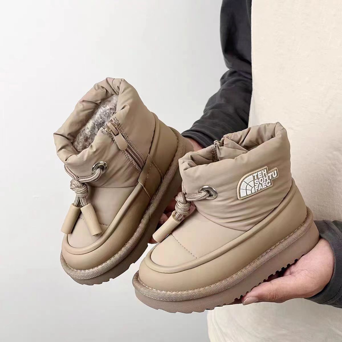 Kids' Snow Boots 2026 New Winter Waterproof Plush Lined Thermal Insulated Winter Warm Shoes For Toddler Boys Girls