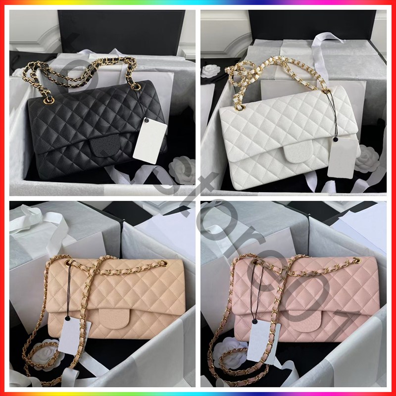 10A Designer shoulder bag luxury classics caviar high quality plaid buckle flap handbag silver gold chain cc bag leather metal letter sheepskin women's fashion bag