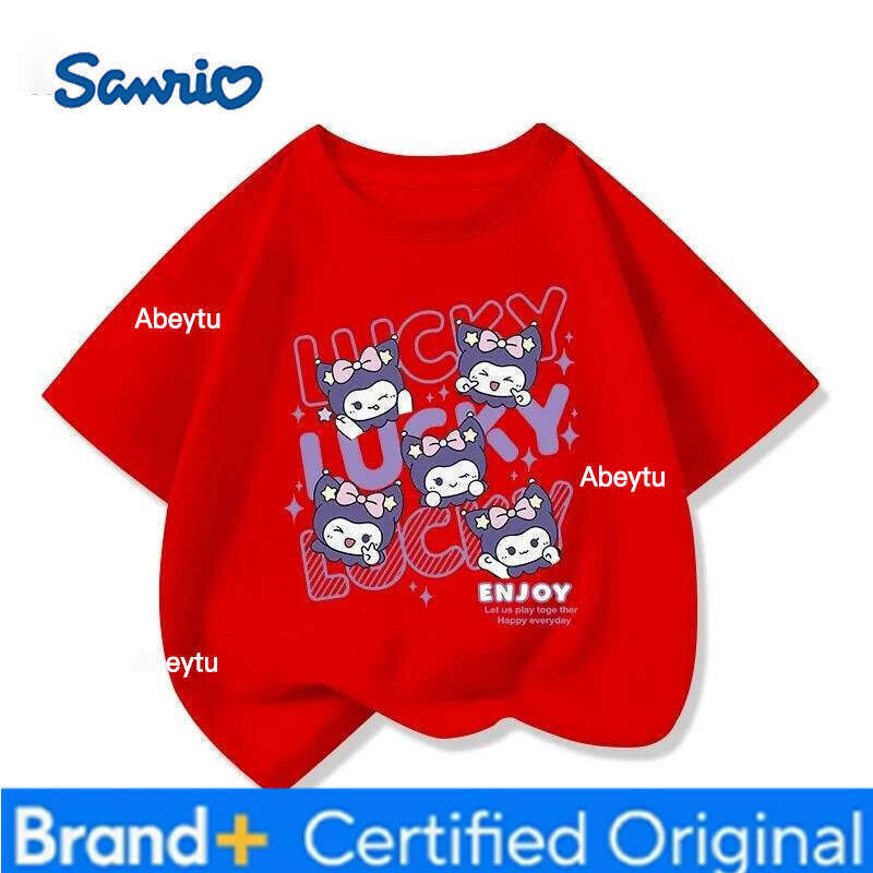 Sanrio 2025 New Yuguigou Cartoon Kids T-shirt Pure Elegance Short Sleeved Children's Summer Clothing H260120