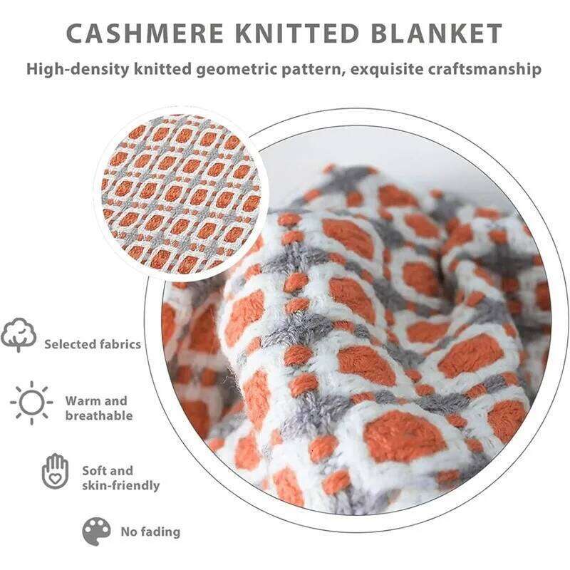 Pink Gift Vintage Tassel Knitted Plaid Blankets Soft Sofa Cozy Throw Blanket Bed Bedspread Cover All Season Home Decor W260120