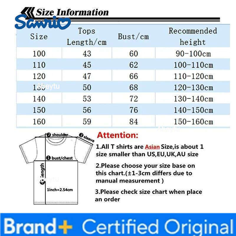 Sanrio Kuromi Kids T-shirts Kawaii Anime Short Sleeves Figures Cotton Tees Summer Round Neck Girls Clothes Tops Toddlers Clothing Gift H260120