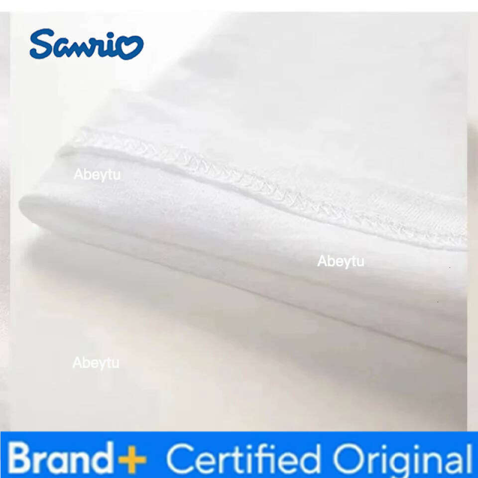 Sanrio 2025 Cotton Hello Kitty Kawaii ed Anime Fashion Women's Round Neck Summer Casual Street Sweet Girl Top T-shirt H260120