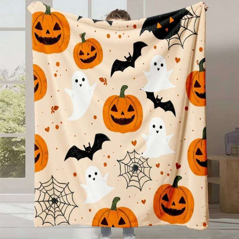2025 Halloween Thanksgiving Flannel Multifunctional Blanket Warm Sofa Cover for Autumn Winter Living Room Decor W260120
