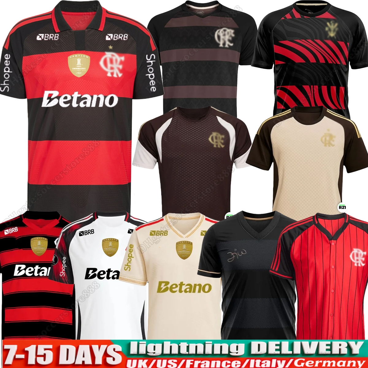 Player Fans CR Flamengo Soccer Jerseys 2027 2025 2026 DANILO DE ARRASCAETA DE LA CRUZ GABI B.HENRIQUE DIEGO PEDRO GERSON L.ORTIZ 24 25 26 home away 3rd football shirt 4XL