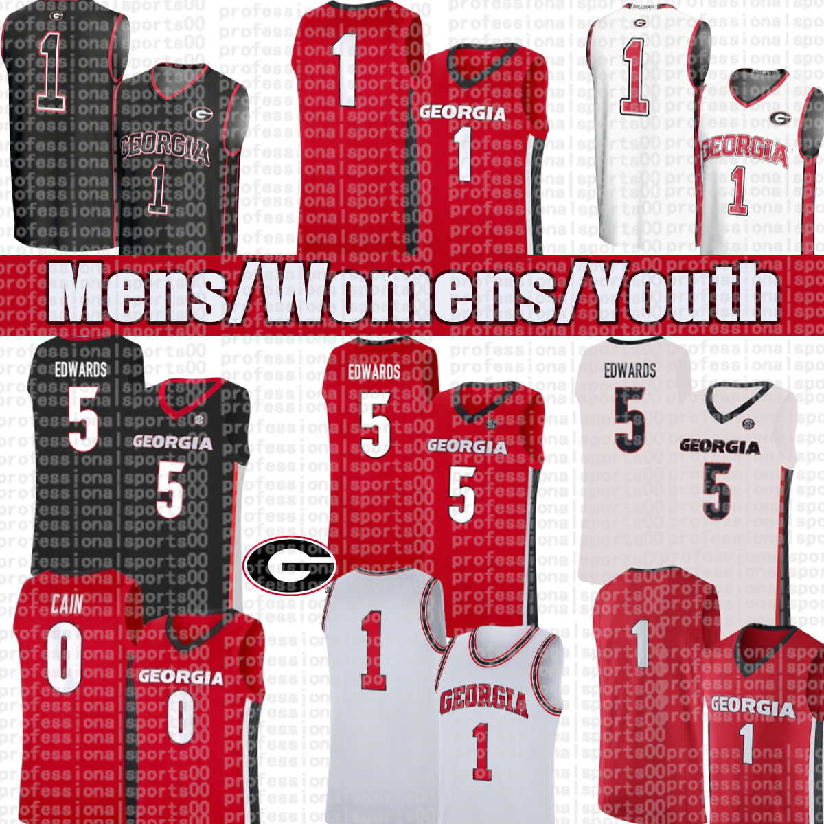 Georgia college Bulldog Basketball Jersey #5 Wilkinson #0 Cain #4 Millender #6 Catchings #2 Cyril Basketball Jerseys