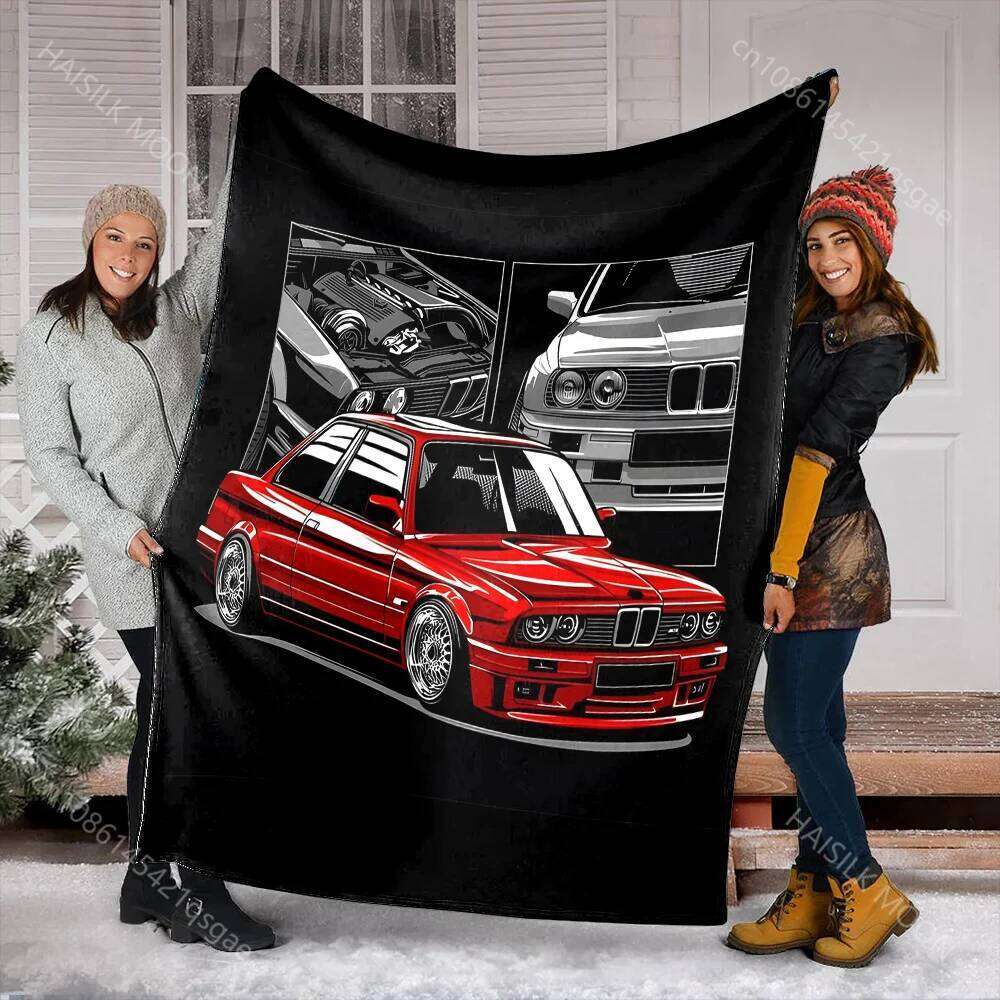 Classic Car Printed E30 Warm Soft and Comfortable Home Blanket for Office Sofa Travel Camping RV Holiday Gifts W260120