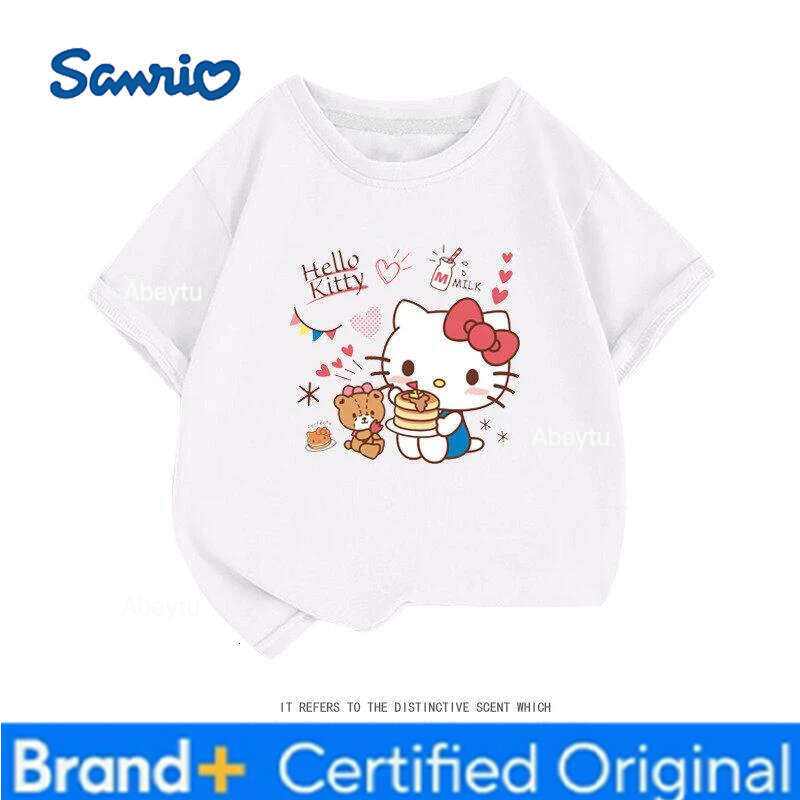 Sanrio Hello Kitty Hellokitty Short Sleeve Crew Neck T-Shirt Cartoon Clothes H260120