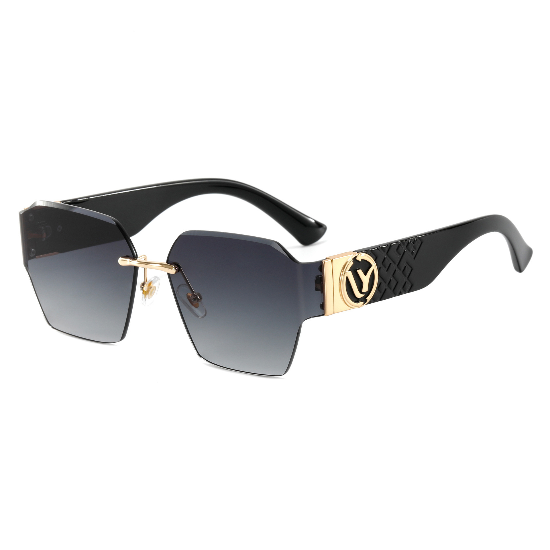 Luxury Brand Designer Sunglasses New Fashion Trend Polygonal Frameless Cut Edge Sunglasses European And American Trade Sunglasses Internet Celebrity H