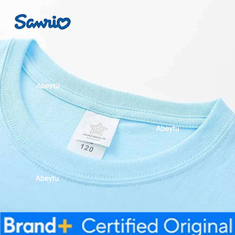 Sanrio Summer Fashion Lovely Cartoon Anime Printing Pullover Tops Girls Trend Chic T-shirts Children's Tees H260120