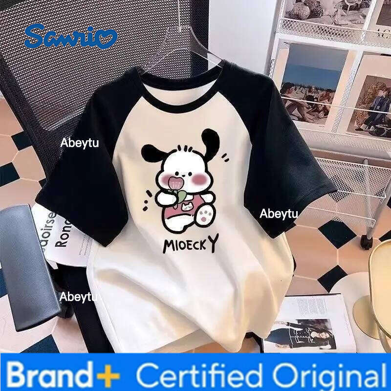Sanrio Baby Boy Clothes Top Kid Girls Carton Pochacco Printed Short Sleeve T-shirts Children Fashion Cotton Breathable Outfits H2601201