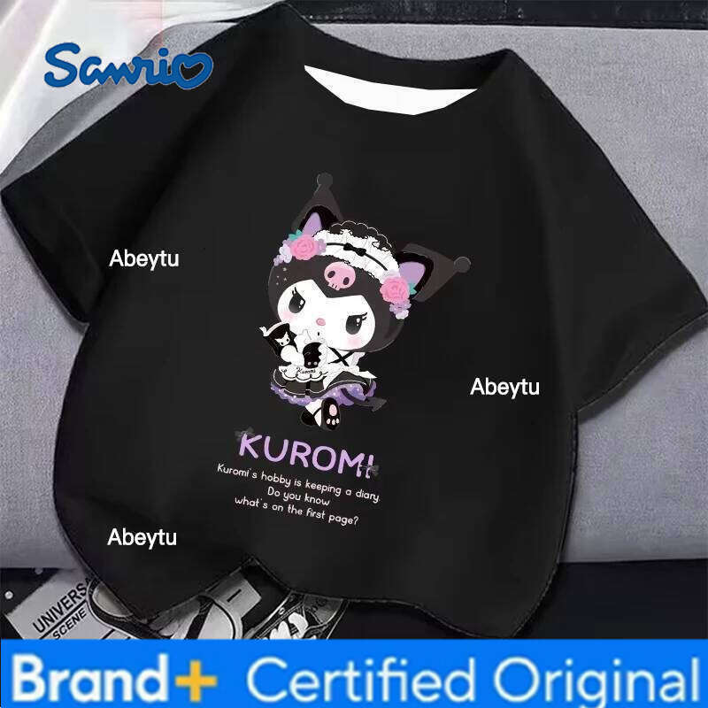 Sanrio Crayon Shinchan New Children's Cute Cartoon 3D Black White T-shirt Short-sleeved Boys and Loose Clothing H2601201