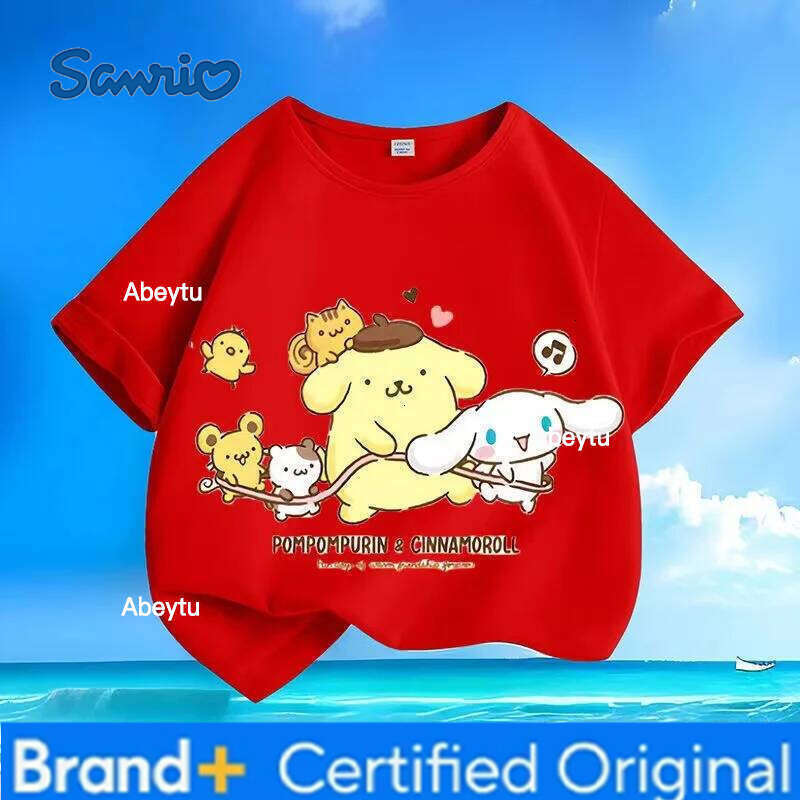 Sanrio Summer Baby Girls Clothes Top Kid Boy Cartoon Printed Sweatshirts Children Fashion Pullover Short Sleeve T-shirts H2601201