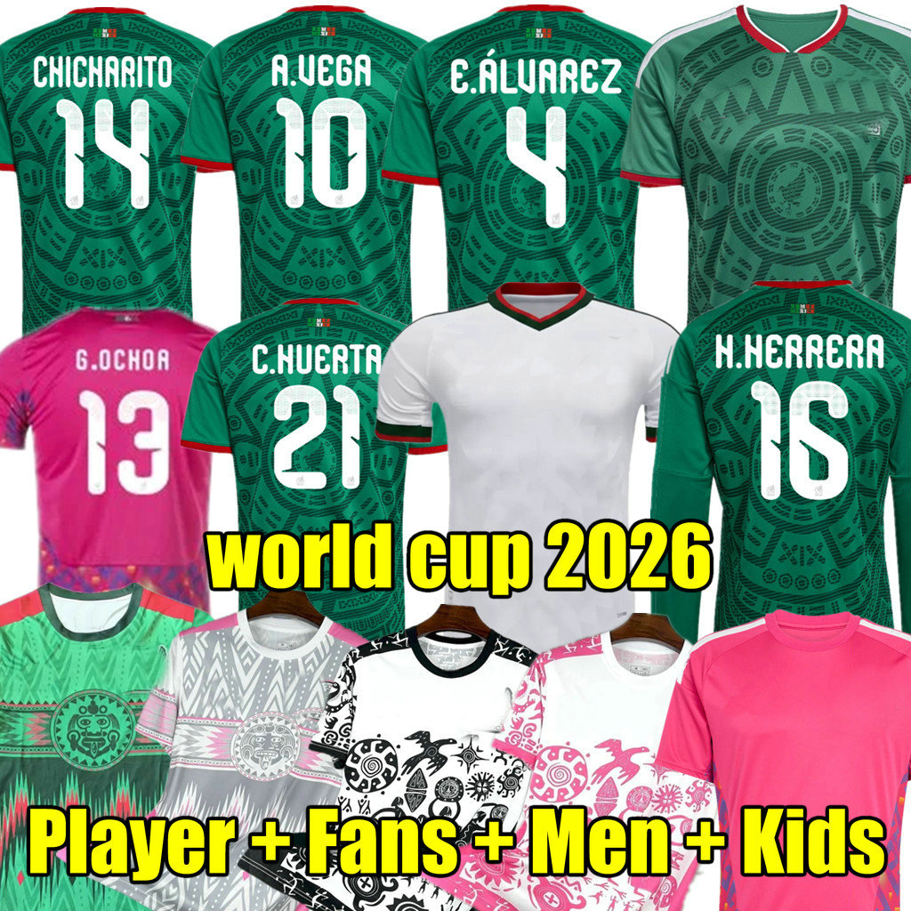 3XL 4XL Mexico 2026 world cup Soccer Jersey H.LOZANO 26 27 CHICHARITO HOME AWAY Football Shirt RAUL Mexique Men Kids Kit uniform 2027 A.VEGA E. ALVAREZ S.GIMENEZ women