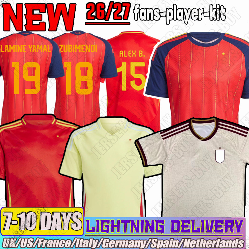 26 27 Espana jersey LAMINE YAMAL Pedri CUBARSI ZUBIMENDI Spain soccer jersey OLMO BARRIOS Long sleeves RODRIGO CUCURELLA TORRES AGHEHOWA man kids kit