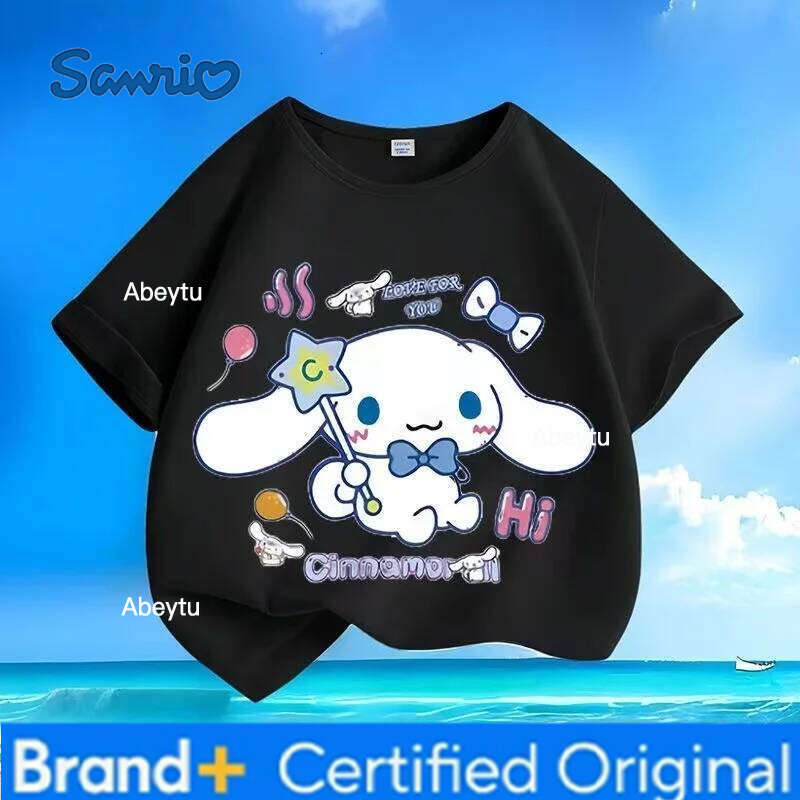 Sanrio Summer Baby Girls Clothes Top Kid Boy Cartoon Printed Sweatshirts Children Fashion Pullover Short Sleeve T-shirts H260120