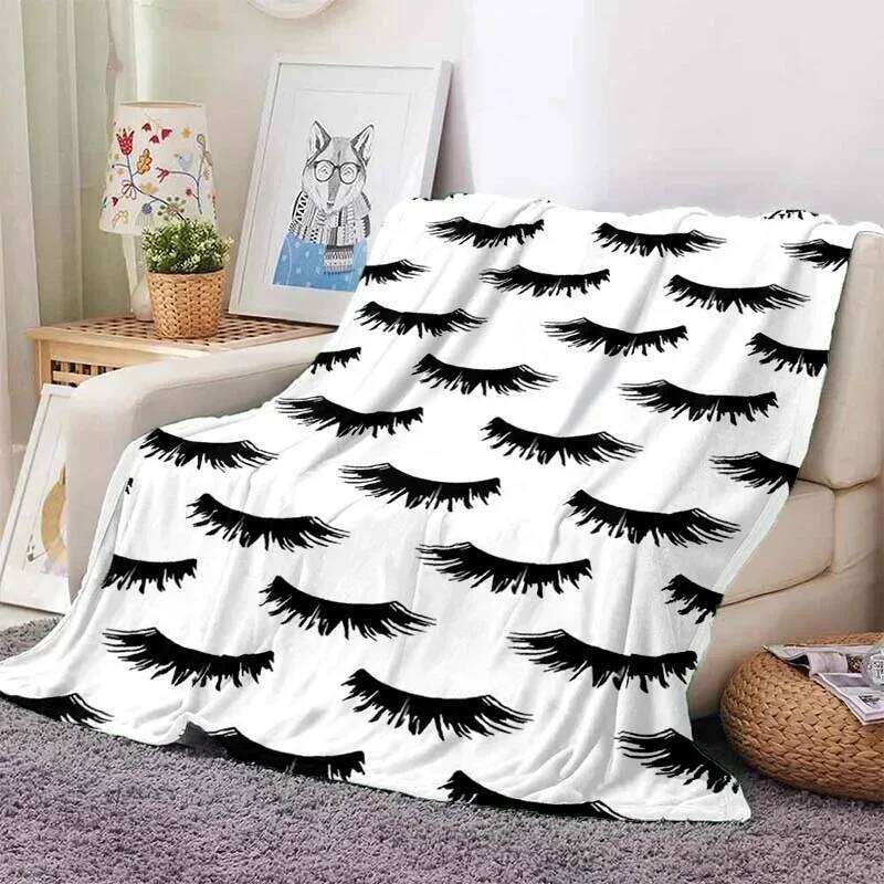 Digital Printed Eyelash Velvet Soft Plush Flannel Home Living Room Bedroom Bed Sofa Lunch Break Picnic Blanket W260120
