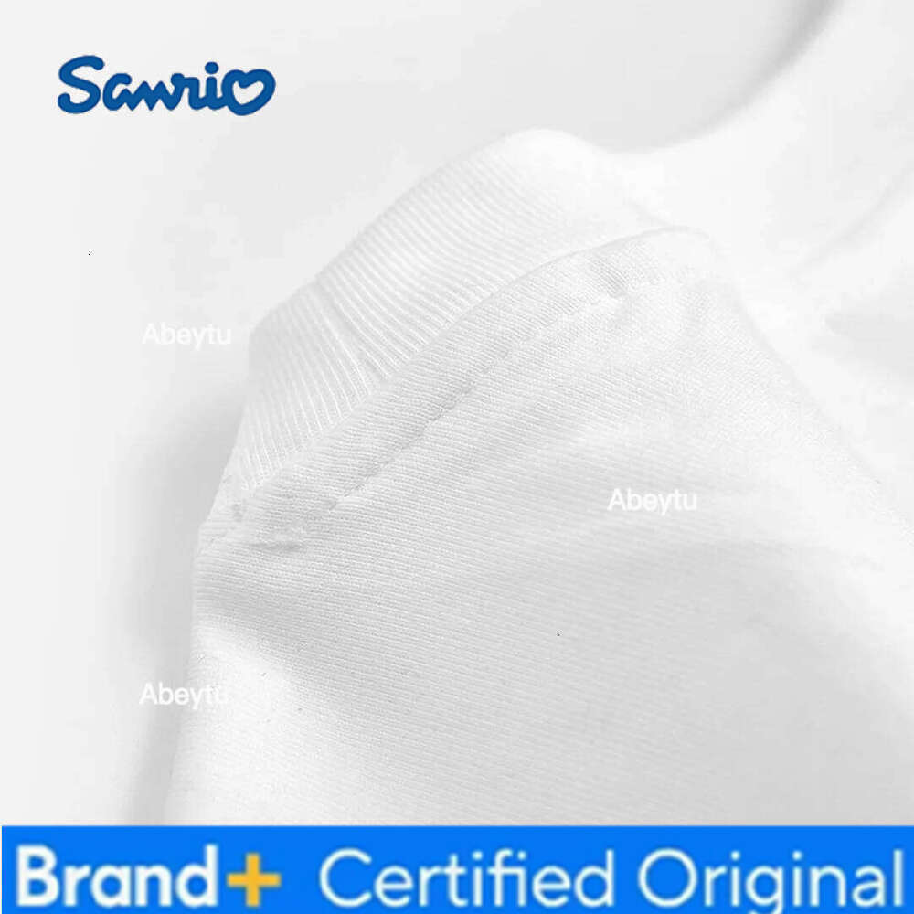 Sanrio Summer Ladies' Hello kitty Cartoon Pattern Casual short-sleeved round-neck printed T-shirt, fashionable casual top H260120