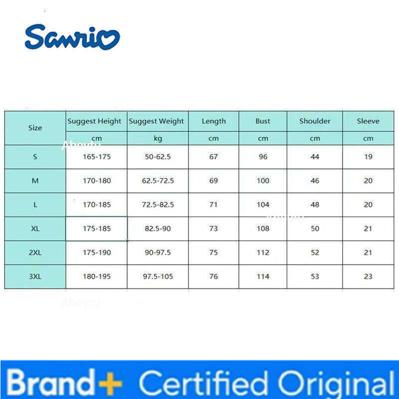 Sanrio MINISO Men's and Women's Cartoon Hello Kitty Rock Casual Short Sleeve Round Neck Plus Size T-shirts Cute Cat H260120