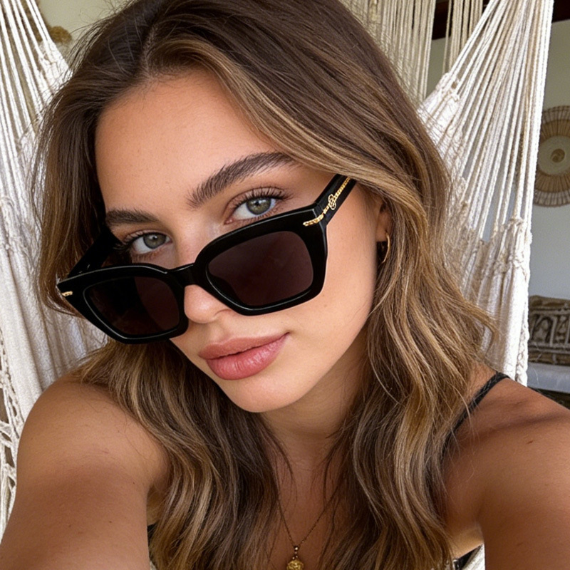 Luxury Brand Designer Sunglasses 2025 New Trendy Style Chain Sunglasses For Women, High-End Old Money Style Square Frame Sunglasses For Men, UV Protection