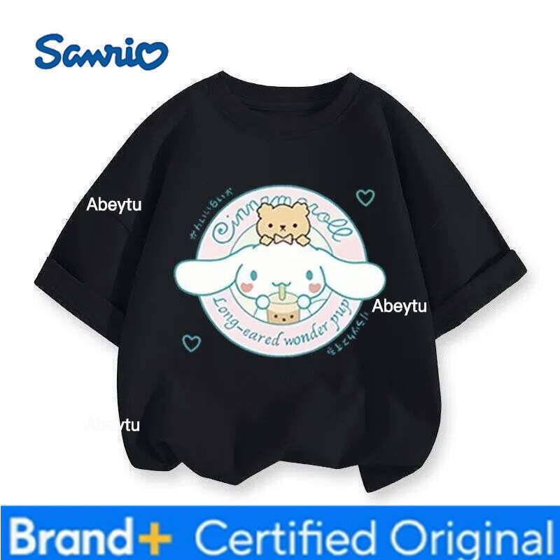 Sanrio Limited Time Special Offer Summer Kuromi Kids T-shirt Skin-friendly Breathable Machine Washable Low Maintenance Tops H260120