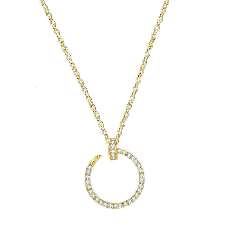 Necklace for Women Jewelry Full Zirconia Sparkling Collarbone Chain Niche High End Internet Celebrity Hot Item Nail Jewelry for Dating and Party