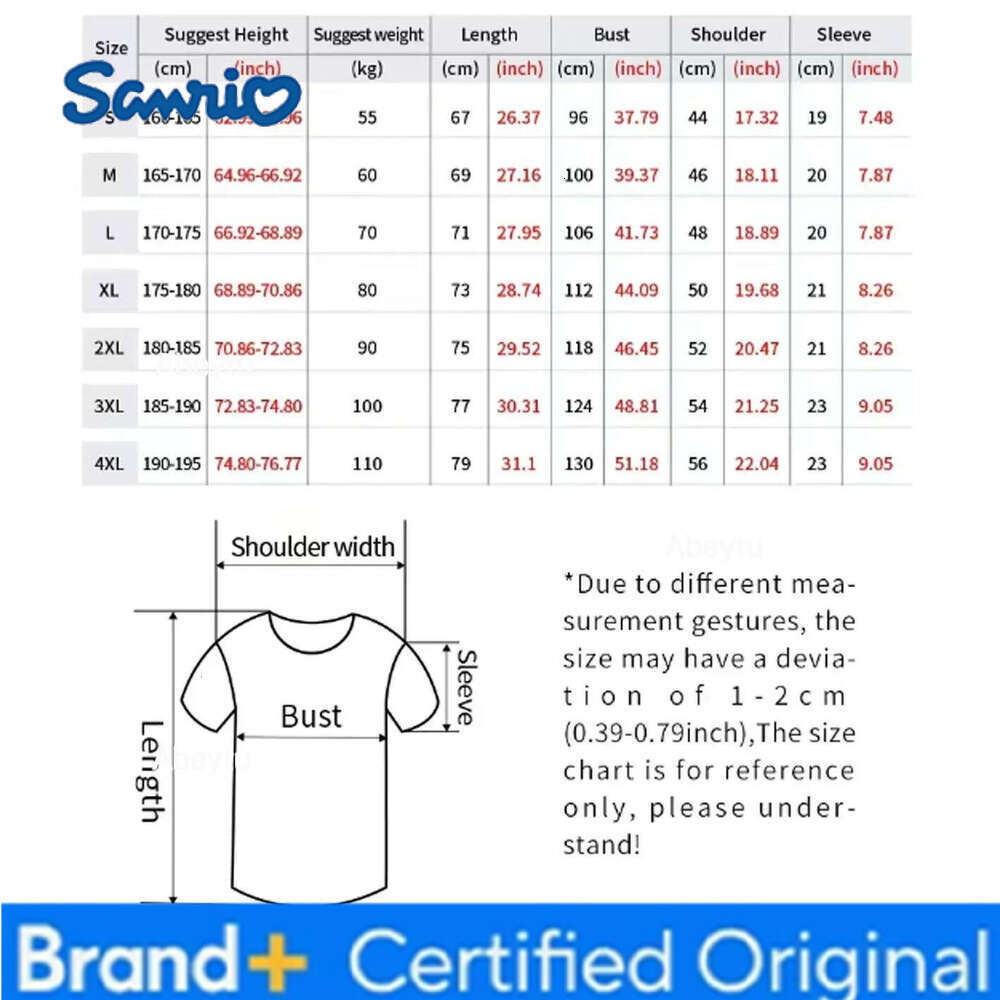 Sanrio MINISO Hello Kitty Korea Sleeves Printed Couple T-shirt for Women Men Summer Short Sleeve Cotton Tees Casual Streetwear Y2k Tops H260120