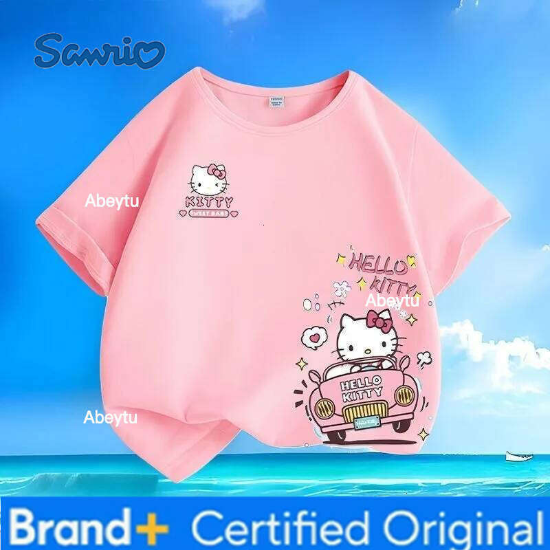Sanrio New Hello Kitty Cartoon T-Shirts Summer Sale | Kawaii Candy Colors Crew Neck Short Sleeve Tees for Boys & Girls H260120