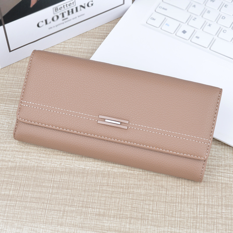 Ladies Wallet Long Multi-Card Slot Card Holder Soft Leather Wallet Simple Fashion Large Capacity 3-Fold Clutch Luxury Wallet Multi-Function Men's