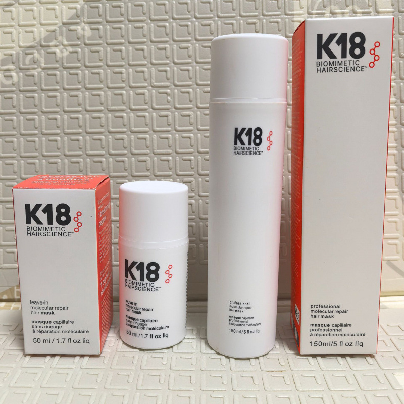K18 Biomimetic Hairscience Leave-in Molecular Repair Hair Mask 50ml Masque Capillaire Sans Rincage A Reparation Moleculaire