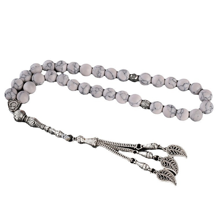 Charm Bracelets Tasbih Natural HOLOLITE STONE Turquoises misbaha isalmic rosary Muslim 3 prayer beads arabic fashion accessories eid gift 230404
