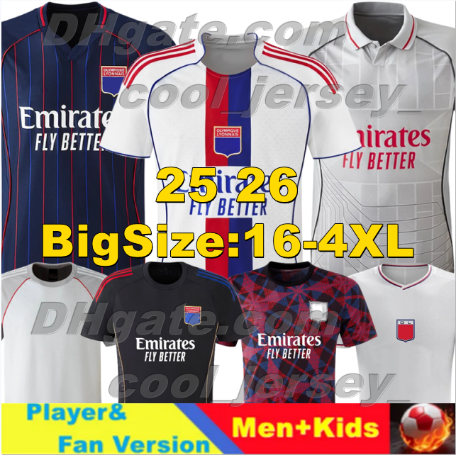 XXXL 4XL 25 26 FOFANA Lyon Soccer Jerseys 75th anniversary MIKAUTADZE NUAMAH Lyonnais 2025 2026 MATIC TOLISSO MATA OL 75-year Player Version Football Shirts kids kits