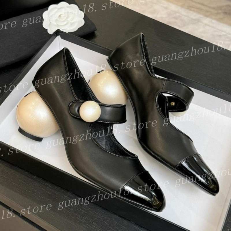 (go off picture not the description) 10A Premium Designer Pearl Heel Mary Jane Shoes Women's Fashion Spring Outdoor Elegant Style Festival Gifts 33198