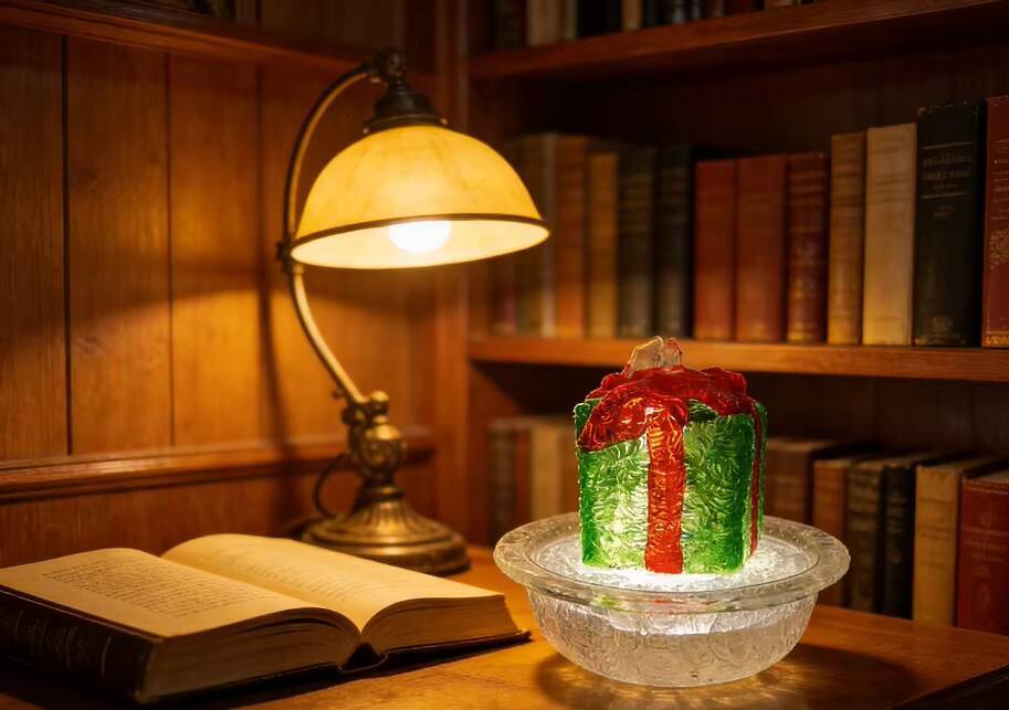 Christmas Gift Box USB Fountain Night - LED Atmosphere Light for Festive Home Decoration