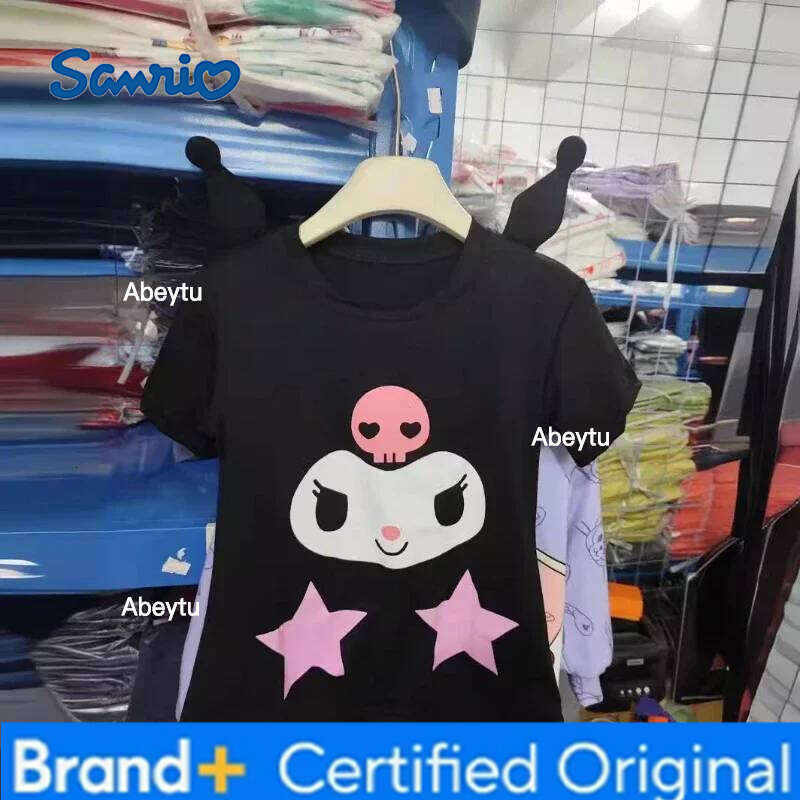 Sanrio Summer Baby Girl Short Sleeve Toddler Dress Cute Kuromi Print Kids Vestidos Cartoon Newborn Dresses Clothing 0-8 Years H260120