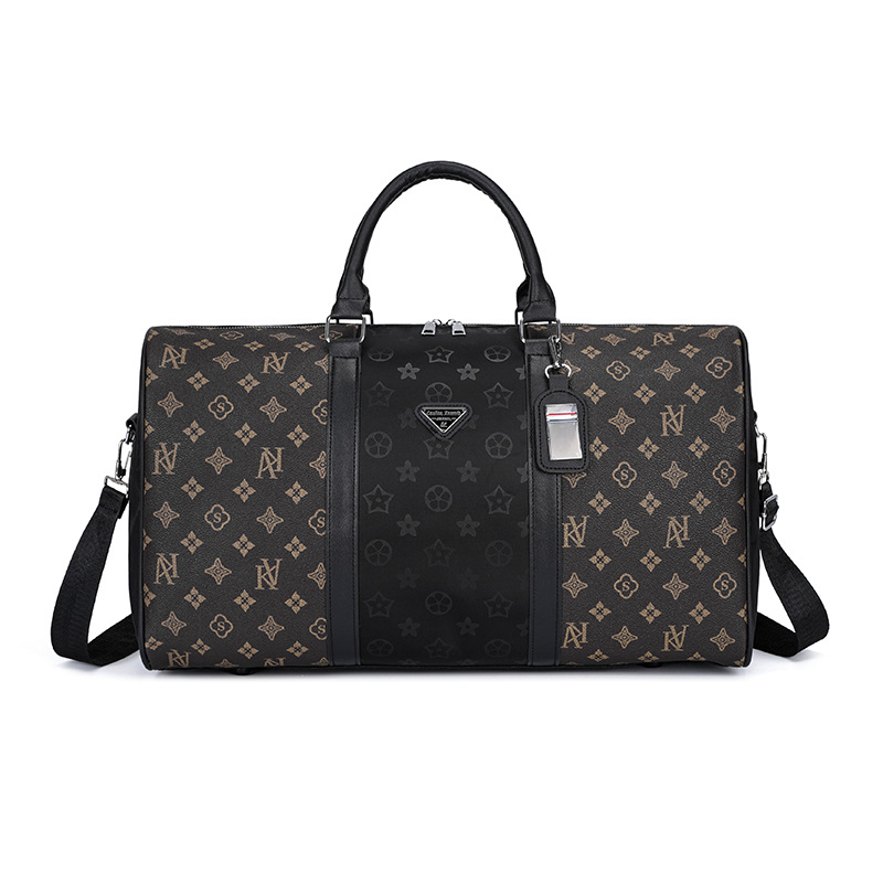 Free Shipping 2026 New Advanced Print Design Large Capacity Travel Bag Unisex Luggage Storage Bag Waterproof Handbag Black