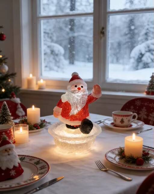USB Powered Santa Claus - Romantic LED Fountain Night Light for Christmas