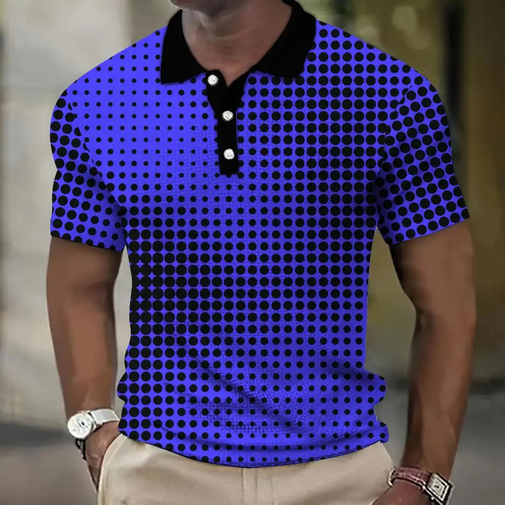 Mens Polo Shirt For Men 3d Spot Printed MenS Clothing Street Casual Short Sleeved Fashion Tops Loose Oversized Shirt 260119 - view 5