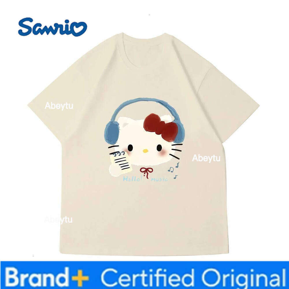Sanrio Hello Kitty printed short-sleeved t-shirt - trendy summer must-have, versatile and popular, Korean-style top H260120